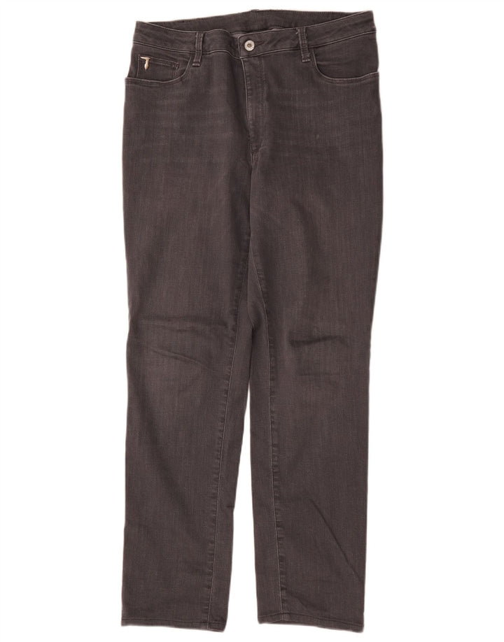 Jeans retos femininos Trussardi W36 L29 algodão cinza