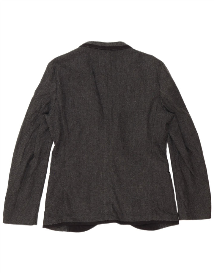 Jaqueta blazer masculina Zara com 1 botão EU 50 Viscose cinza médio