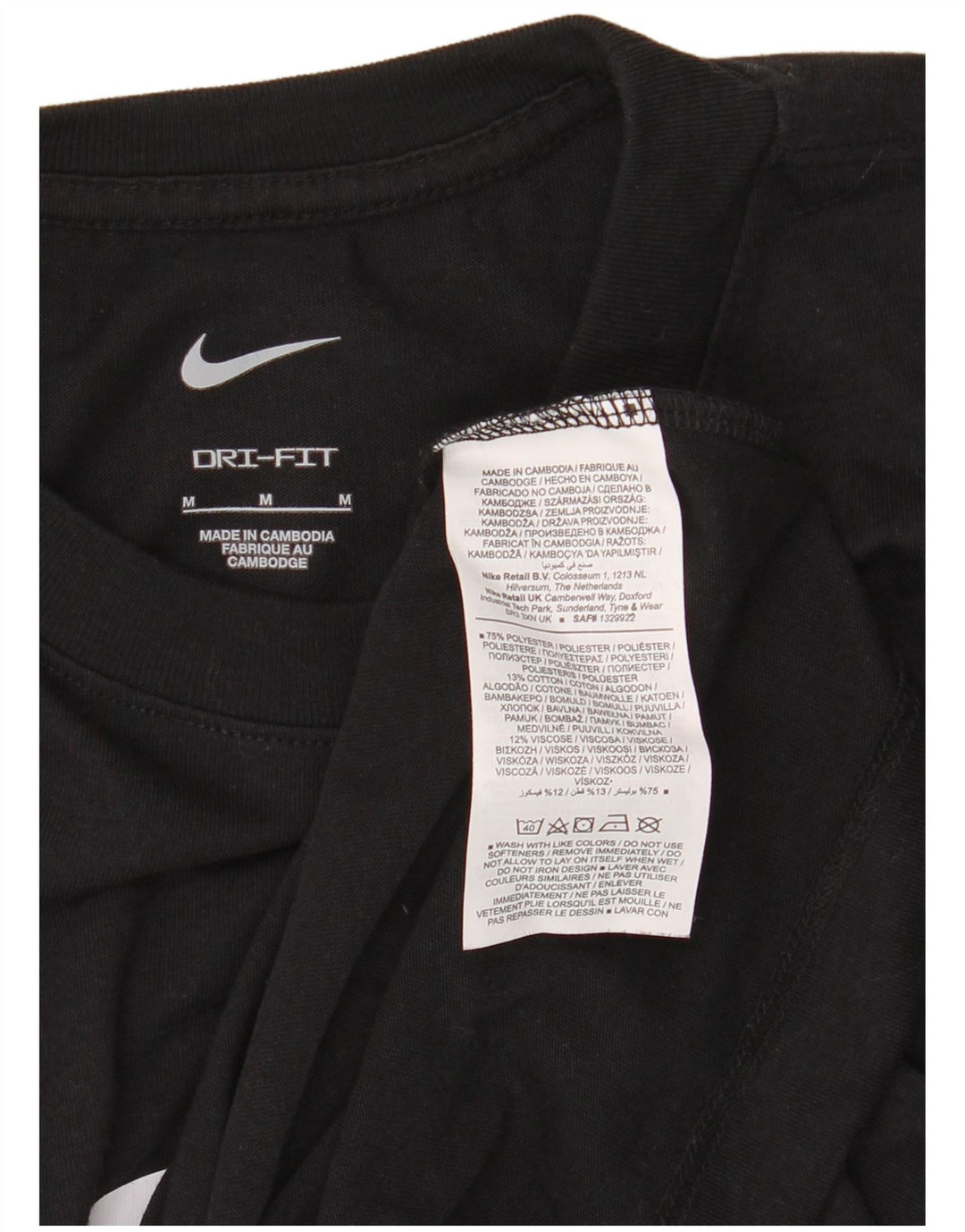 Camiseta Nike Masculina Dri Fit Graphic Top Médio Preto Poliéster