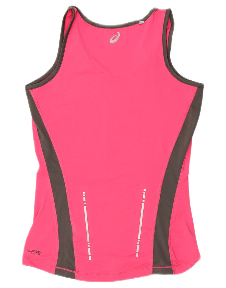 ASICS Womens Vest Top UK 10 Small Pink Colourblock Poliéster