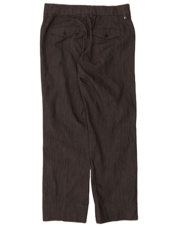 Calça feminina reta casual Lee US 8 médio W30 L29 algodão cinza