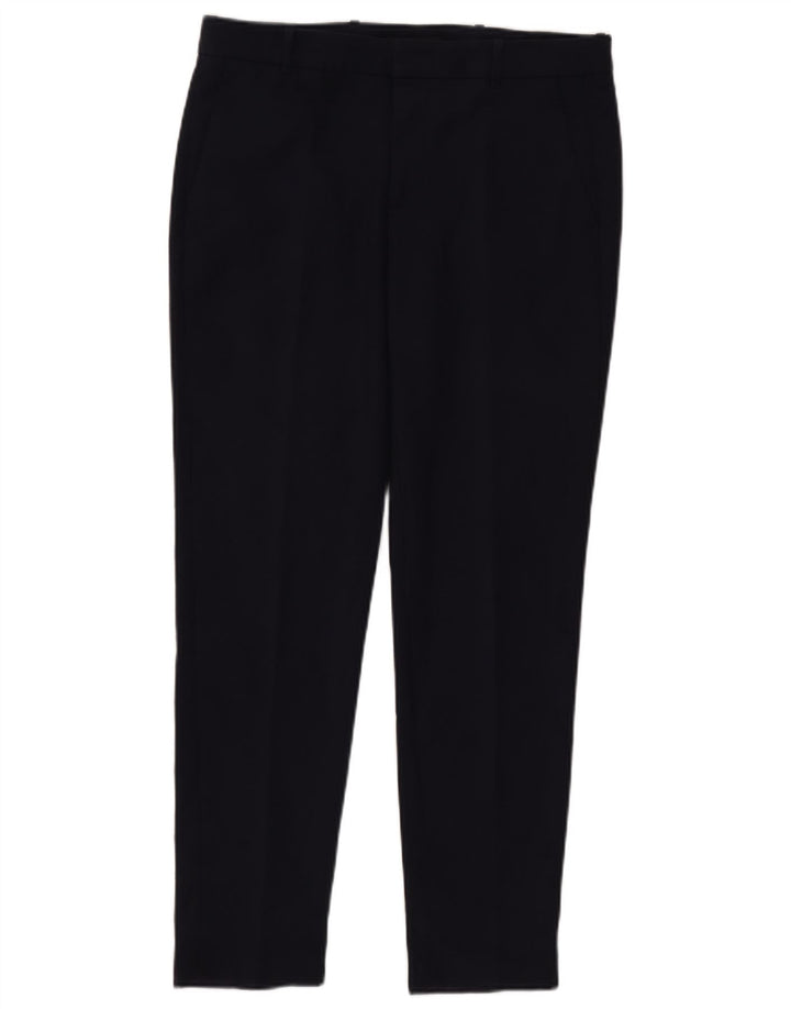 Calça feminina Zara Slim Suit grande W33 L30 azul marinho