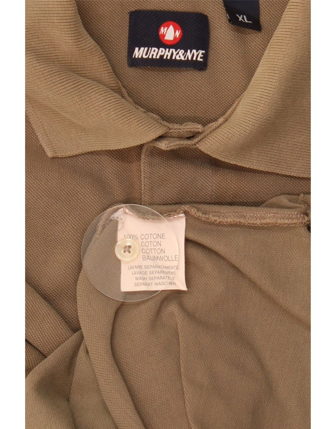 Camisa polo masculina MURPHY & NYE XL algodão cáqui