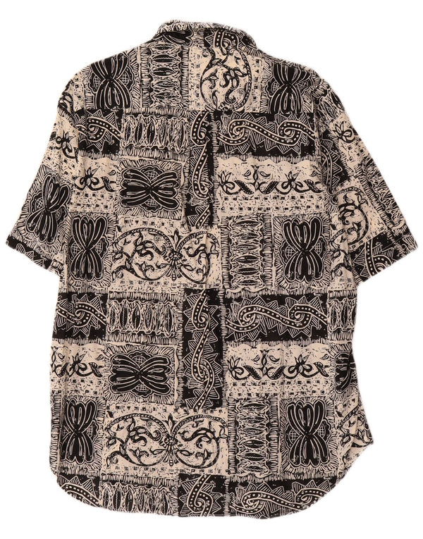 Camisa masculina de manga curta Navigare XL cinza algodão Paisley