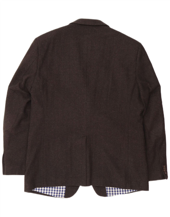 Jaqueta blazer masculina Peckott com 2 botões IT 52 XL marrom espinha de peixe