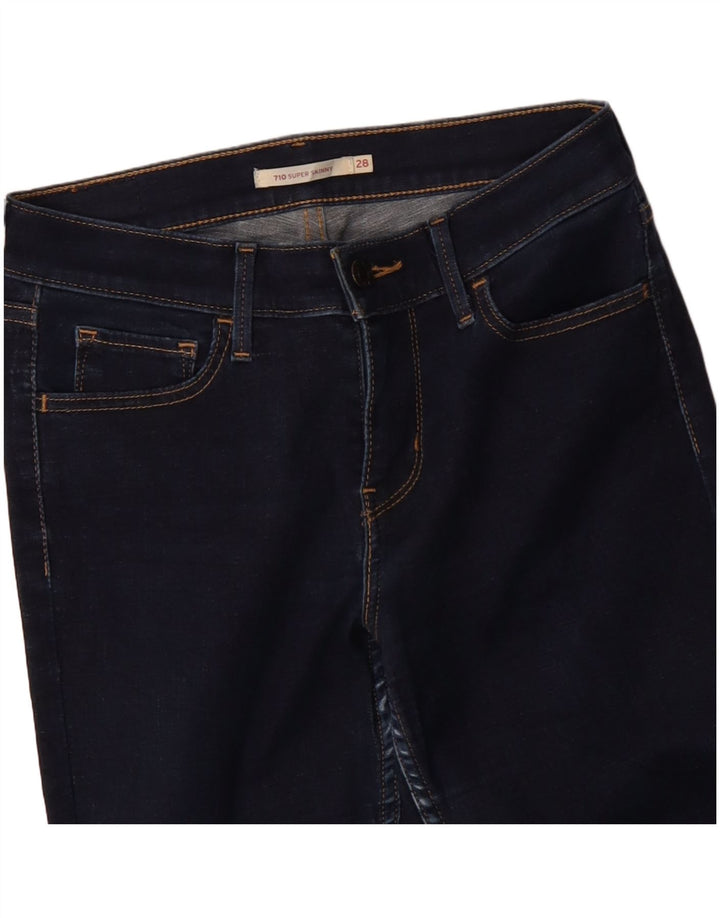 Calça jeans feminina LEVI'S 710 Super Skinny W28 L30 azul marinho algodão