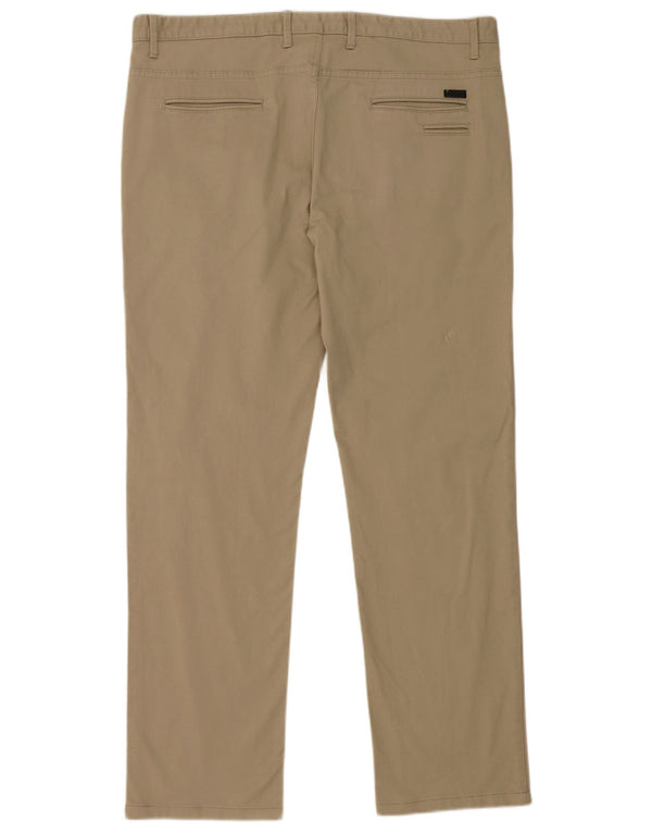 Zara Mens Slim Chino Calças EU 48 XL W38 L31 Algodão Cáqui