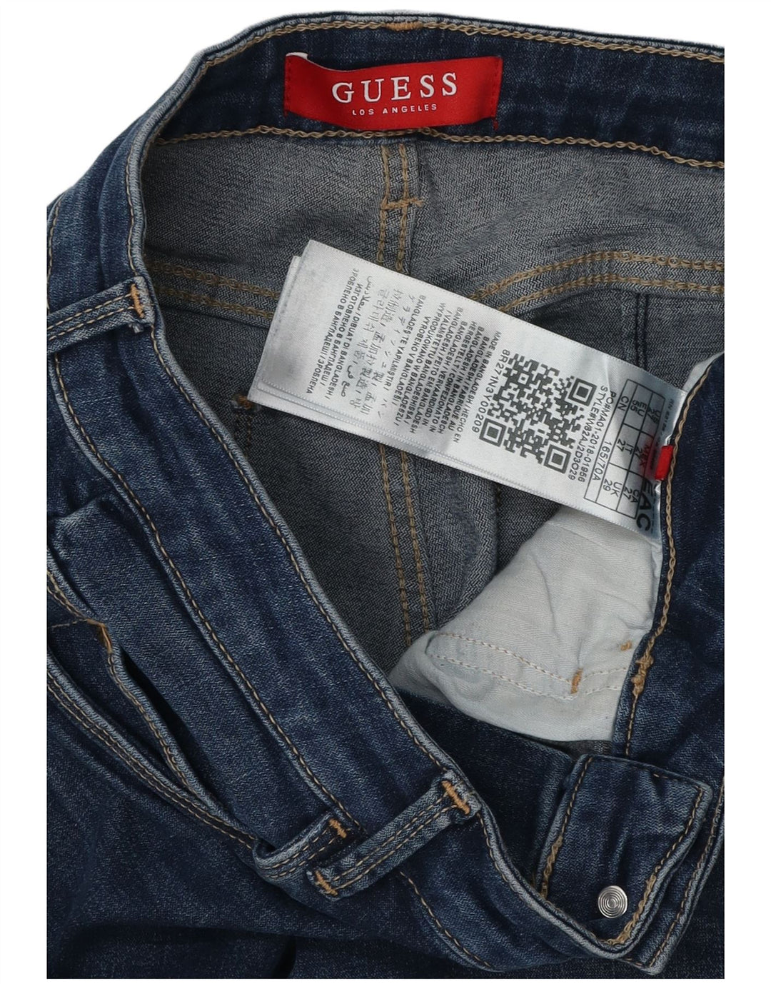 Calça jeans skinny feminina GUESS W29 L28 azul marinho algodão