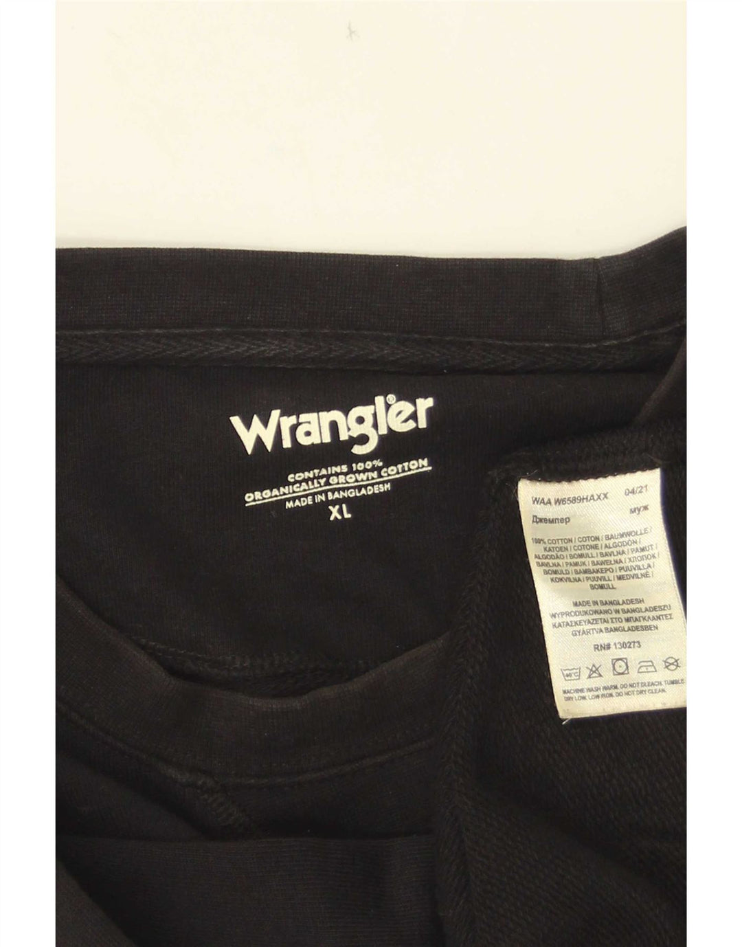 Wrangler moletom masculino jumper XL algodão preto
