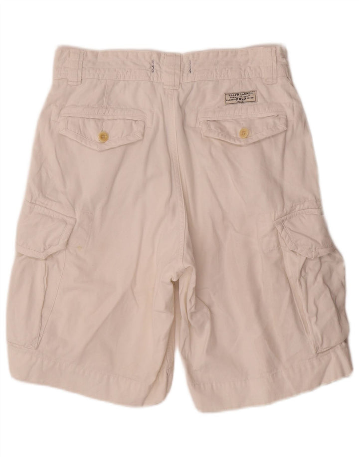 Polo Ralph Lauren Mens Cargo Shorts W30 Médio Algodão Branco