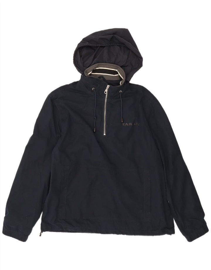Jaqueta Anorak masculina com capuz Farah UK 40 grande poliéster azul marinho