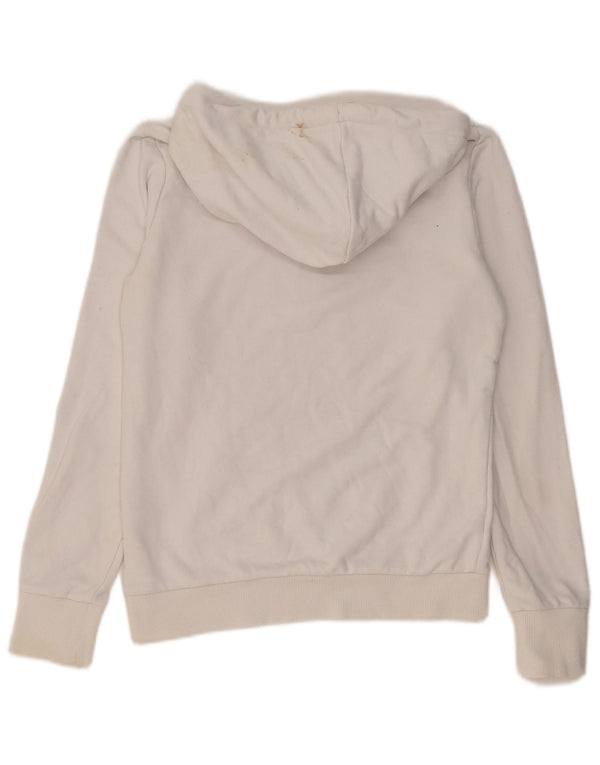 Superdry feminino gráfico moletom com capuz UK 10 pequeno algodão branco