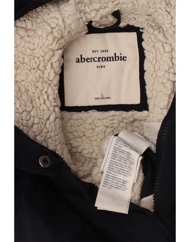 Jaqueta bomber com capuz para meninas ABERCROMBIE & FITCH 11-12 anos grande azul marinho