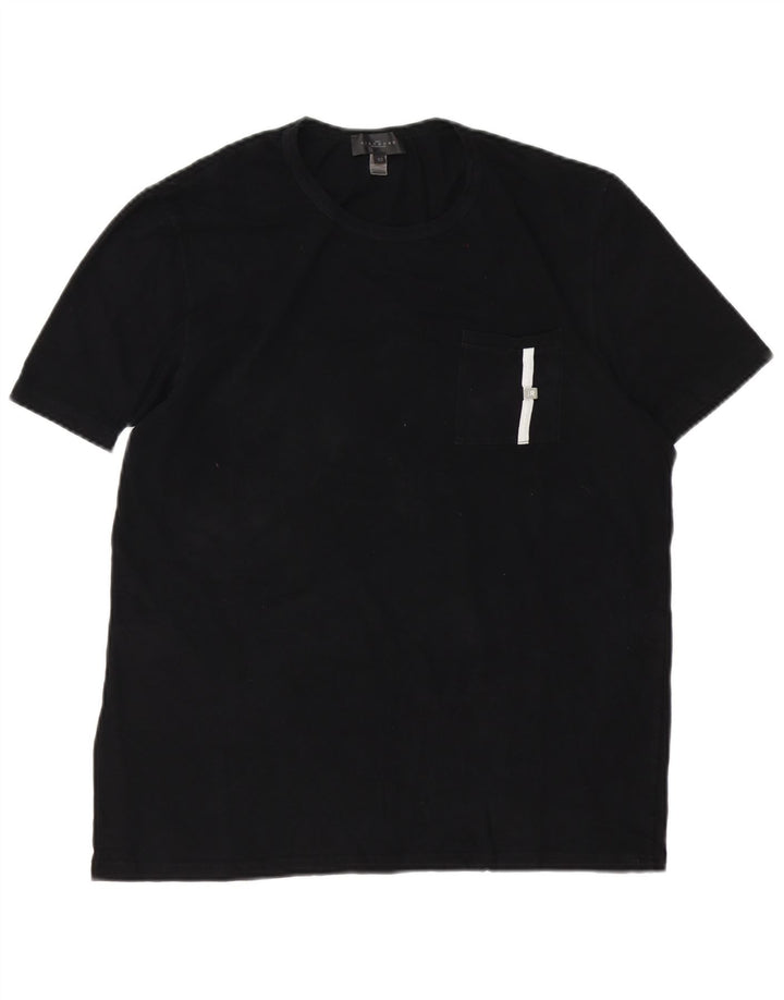 Camiseta masculina Richmond Top IT 52 grande algodão preto