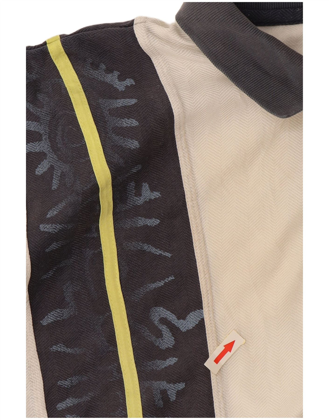 Camisa polo masculina de rugby LOTTO Reino Unido 40/42 grande bloco colorido branco de poliéster