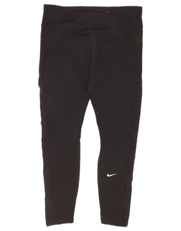 Nike Womens Dri Fit Leggings Large Black Polyester