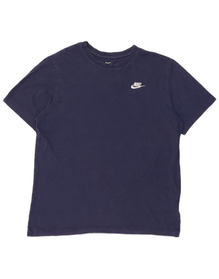 Camiseta masculina Nike Top médio algodão azul marinho