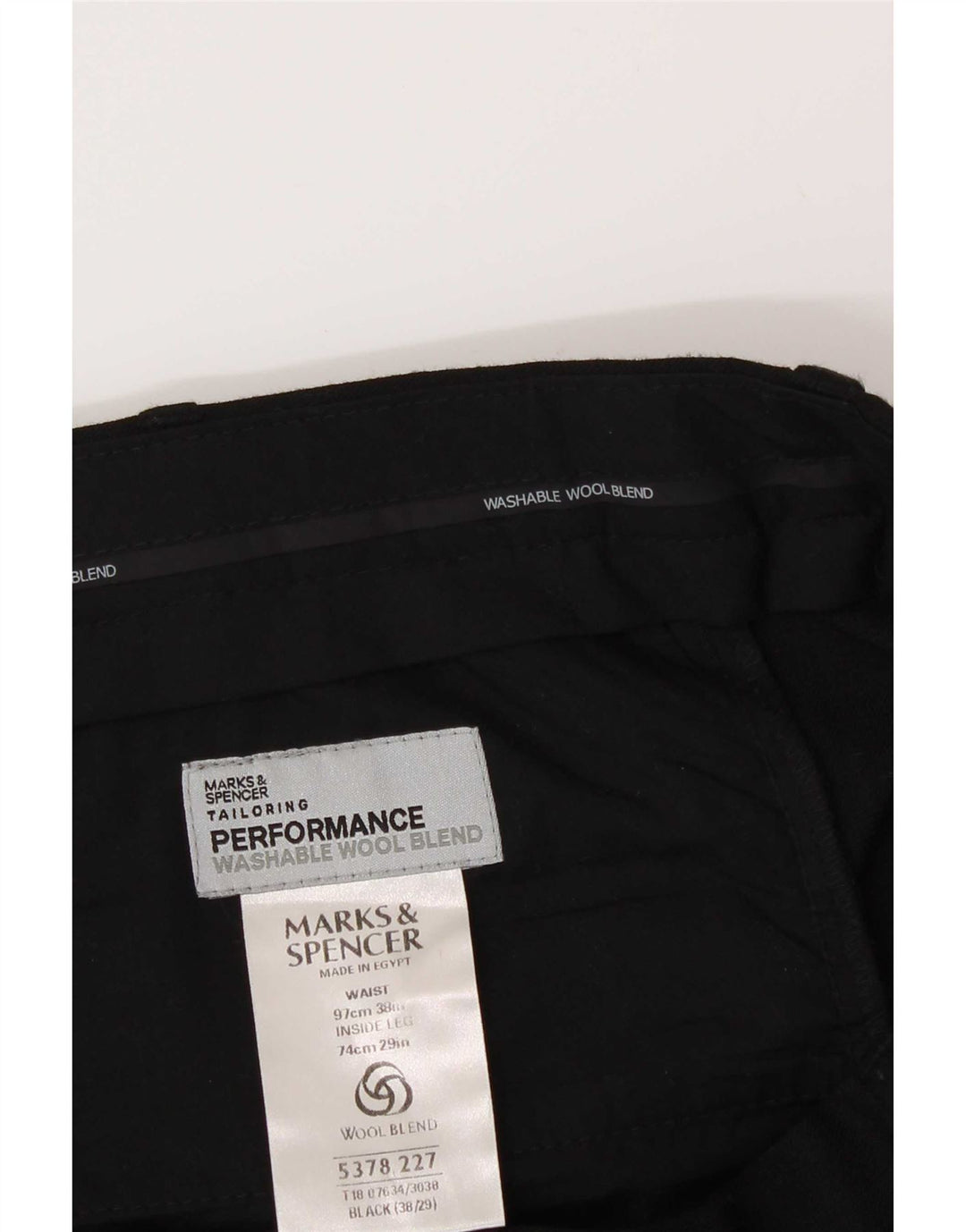 Calça masculina Marks & Spencer com pegged suit W38 L29 poliéster preto
