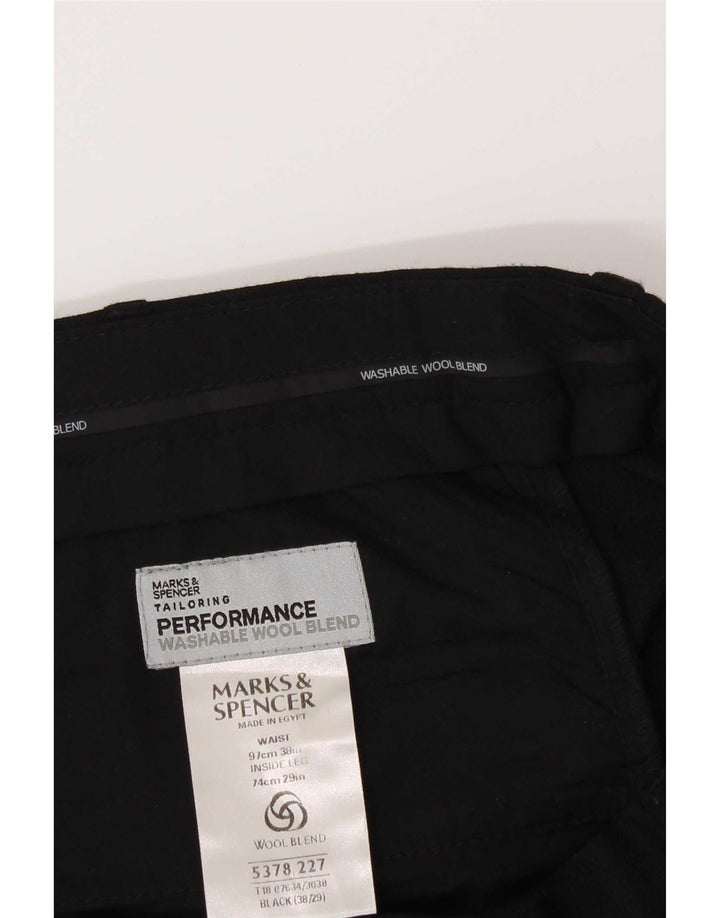 Calça masculina Marks & Spencer com pegged suit W38 L29 poliéster preto