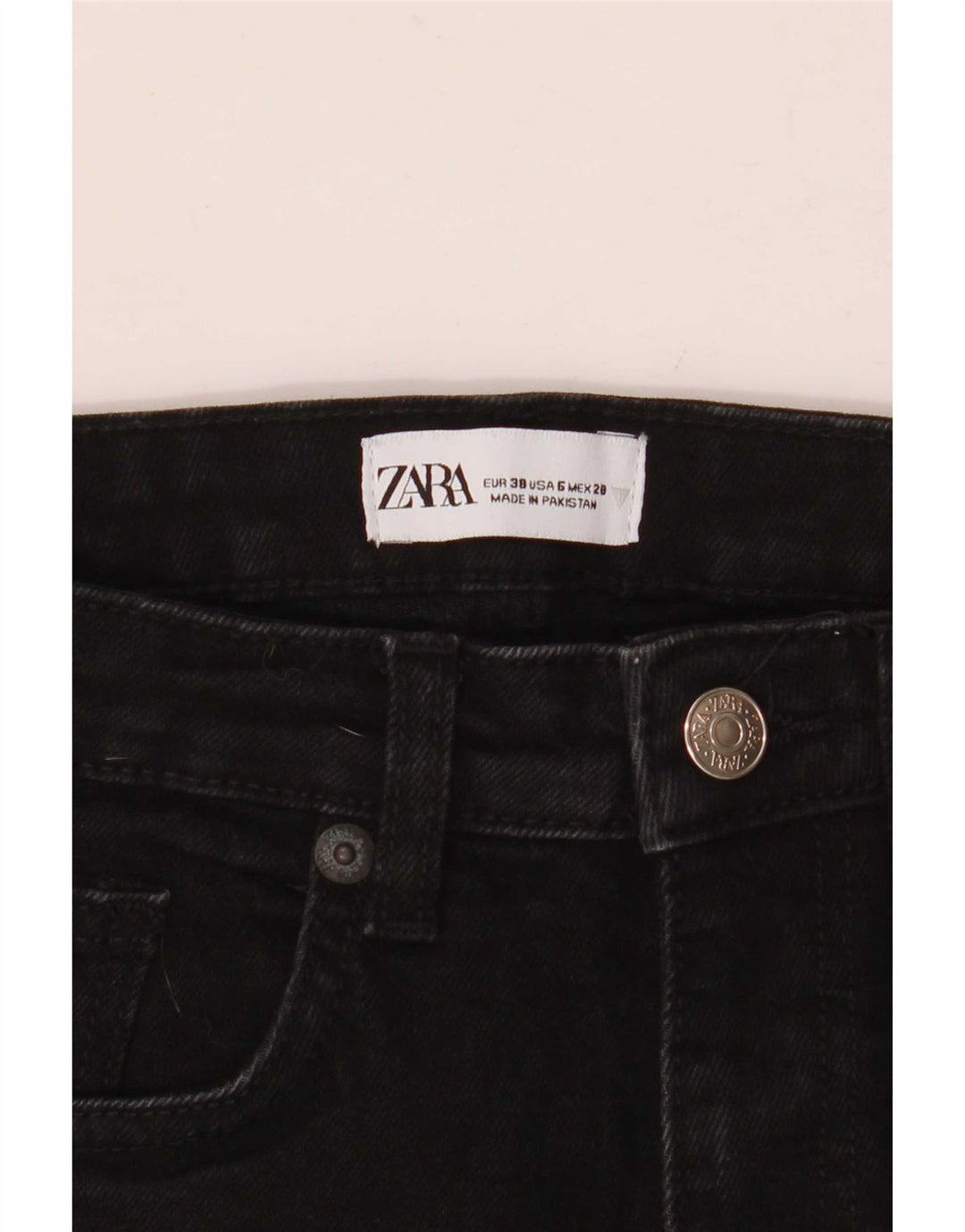 Calça jeans feminina Zara EU 38 pequena W28 L24 preta