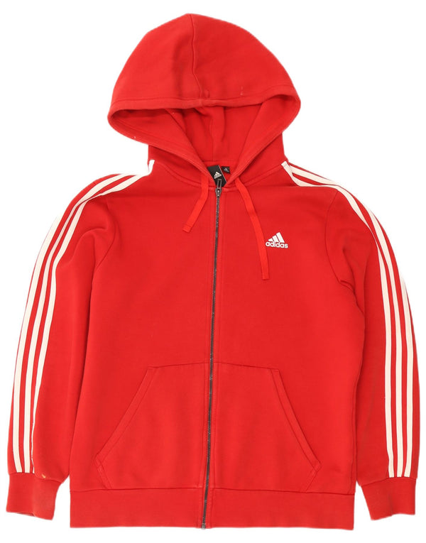 Adidas masculino zip moletom com capuz XL algodão vermelho