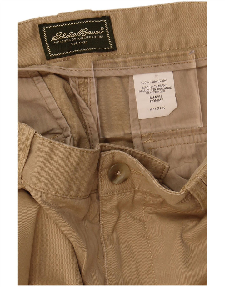 EDDIE BAUER Calça Chino Masculina Reta W33 L30 Algodão Verde