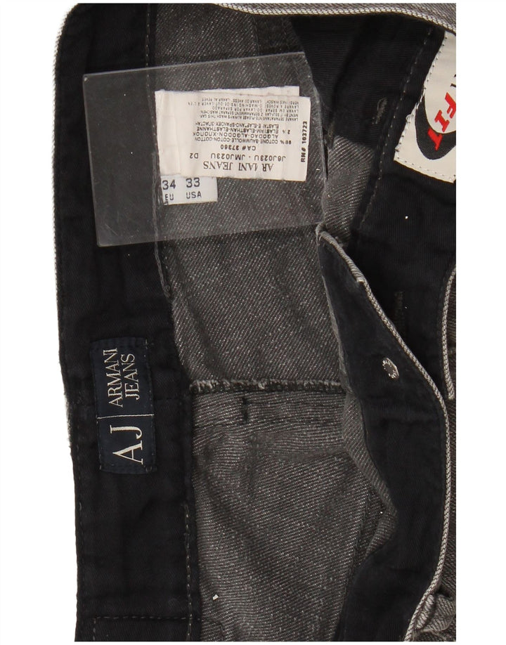 ARMANI Jeans retos masculinos W33 L33 algodão cinza