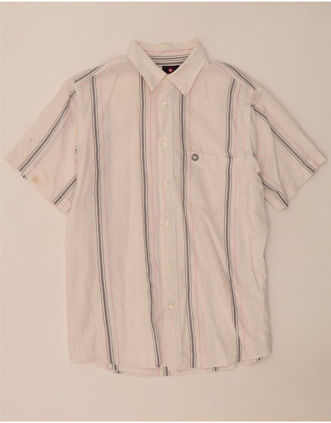 Camisa masculina de manga curta Murphy & Nye XL listrada branca