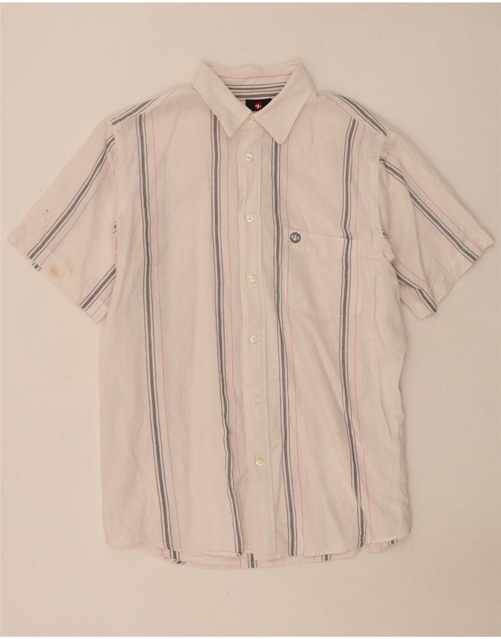 Camisa masculina de manga curta Murphy & Nye XL listrada branca