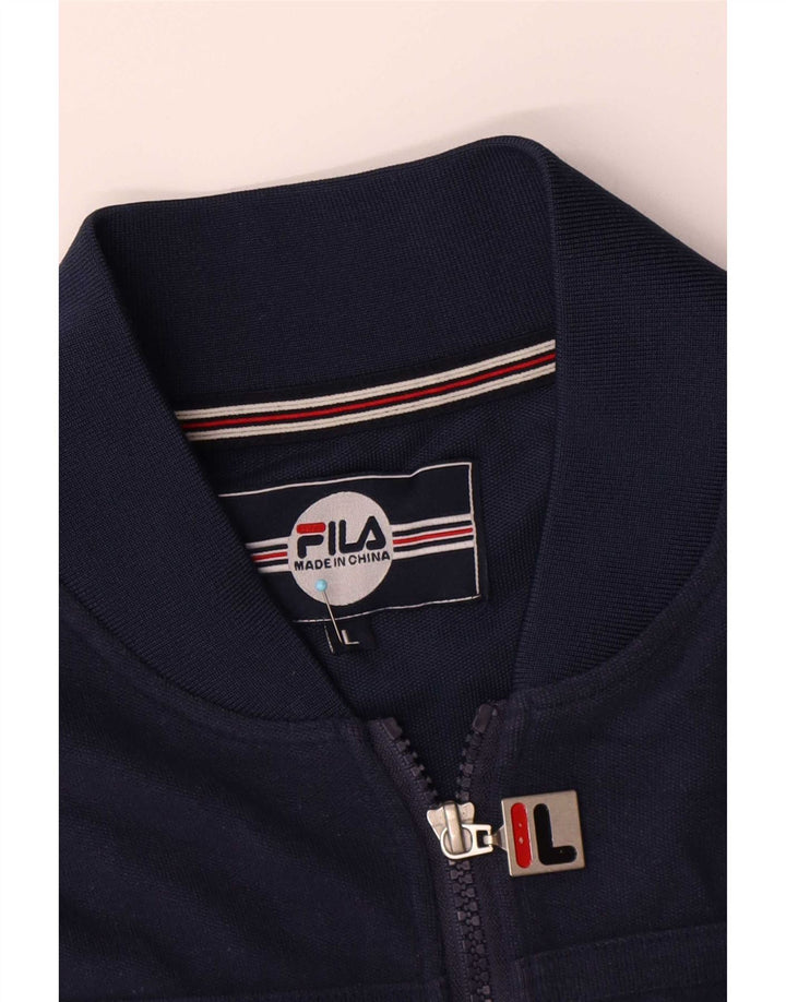 Fila Mens Tracksuit Top Jacket Grande Algodão Azul Marinho