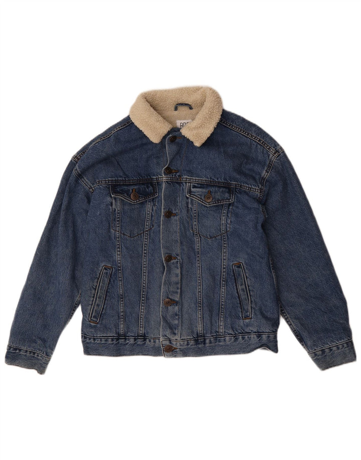 Jaqueta jeans masculina Sherpa BDG Reino Unido 34 XS azul algodão
