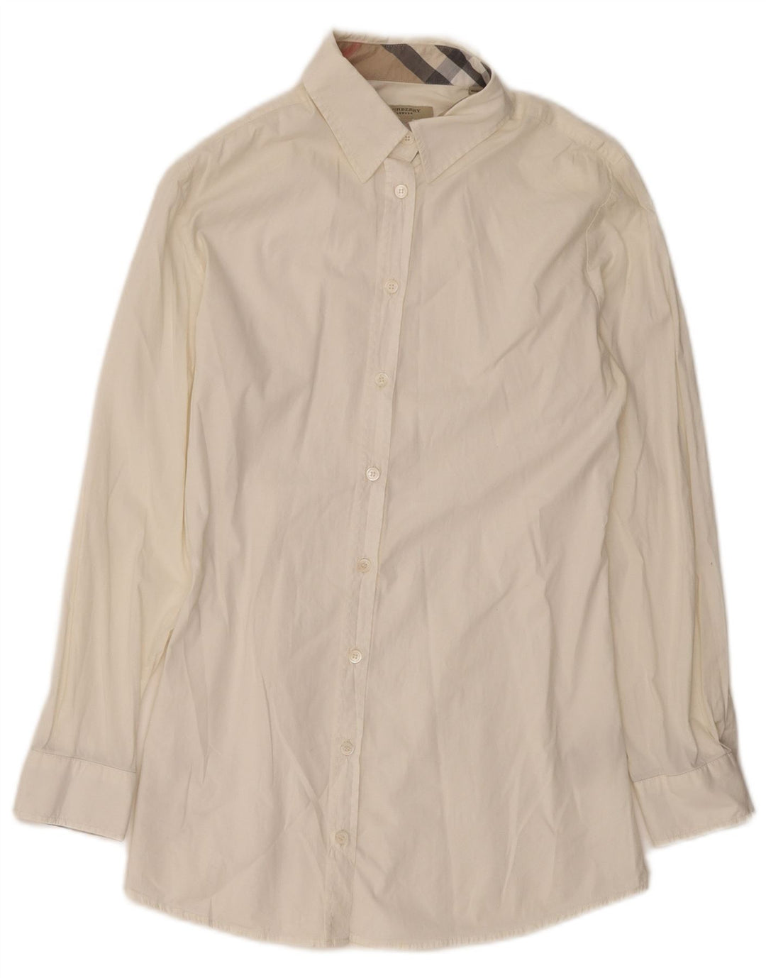 Camisa feminina BURBERRY UK 16 grande algodão branco