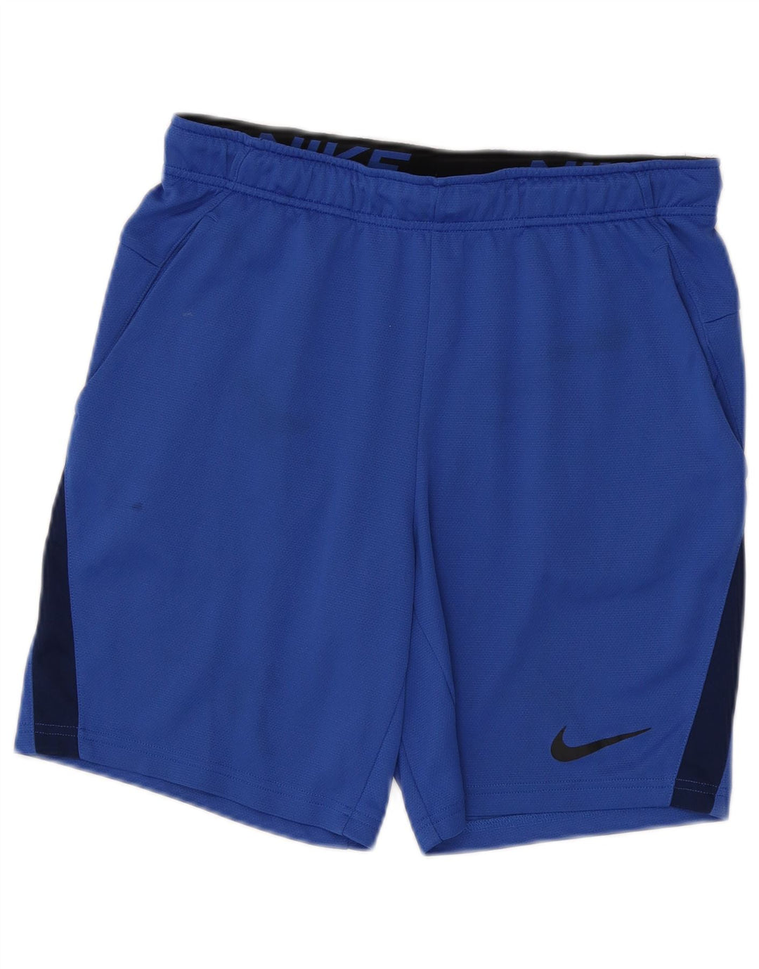 Shorts esportivos masculinos Nike Dri Fit médio azul colorblock poliéster