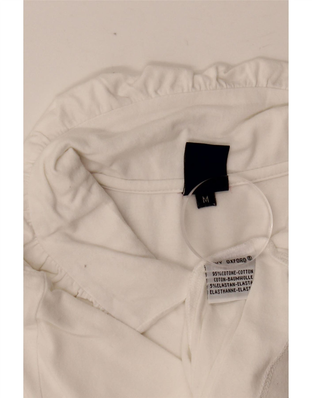 Camisa polo feminina IVY OXFORD Reino Unido 12 algodão branco médio