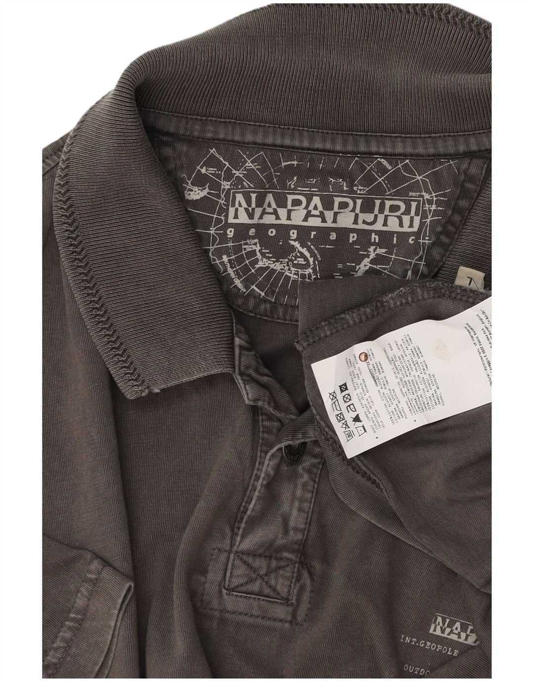 Camisa polo masculina NAPAPIJRI grande algodão cinza