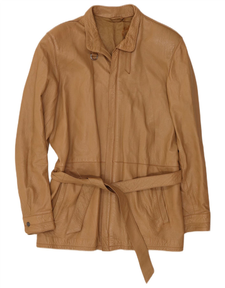 Jaqueta de couro feminina VINTAGE IT 46 grande marrom