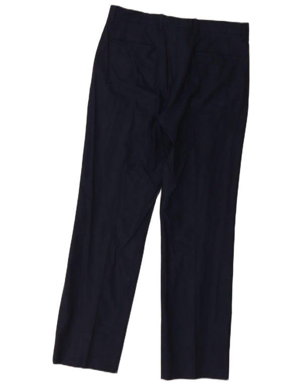 Calvin Klein Calça masculina reta de terno Reino Unido 38 Médio W32 L31 Azul marinho