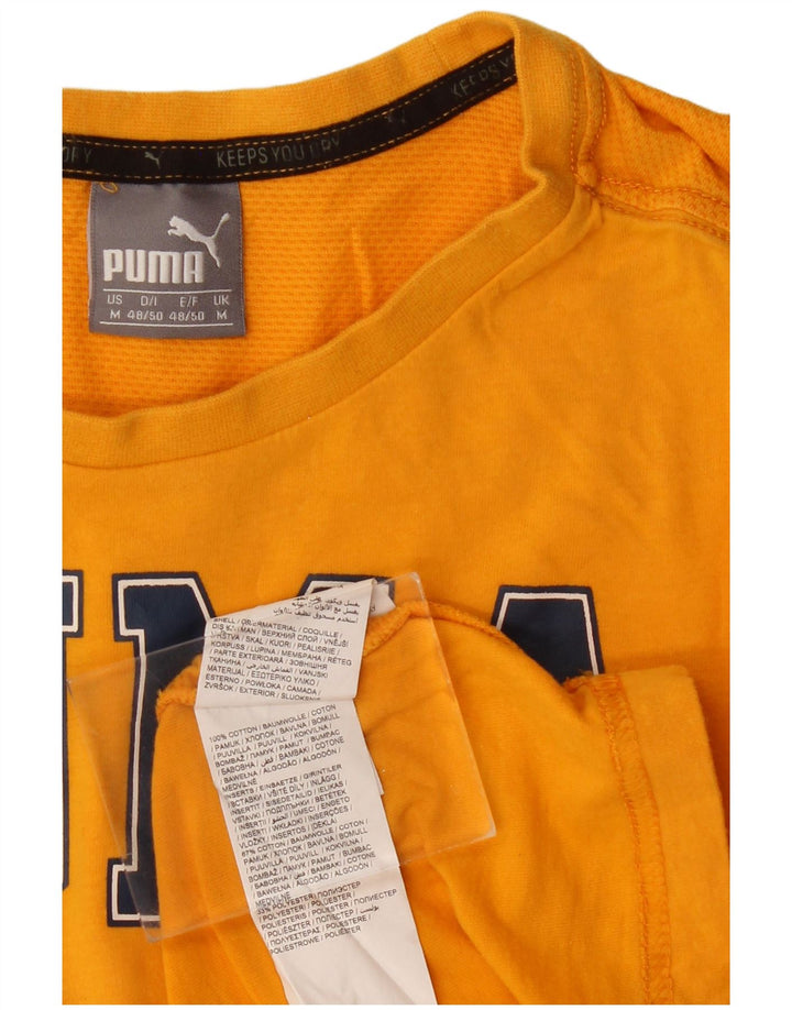 Camiseta masculina gráfica PUMA Top médio algodão amarelo