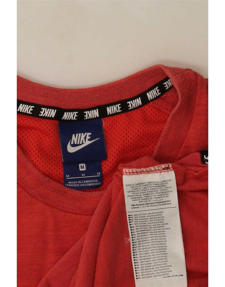 Camiseta masculina Nike Top médio listrado vermelho algodão