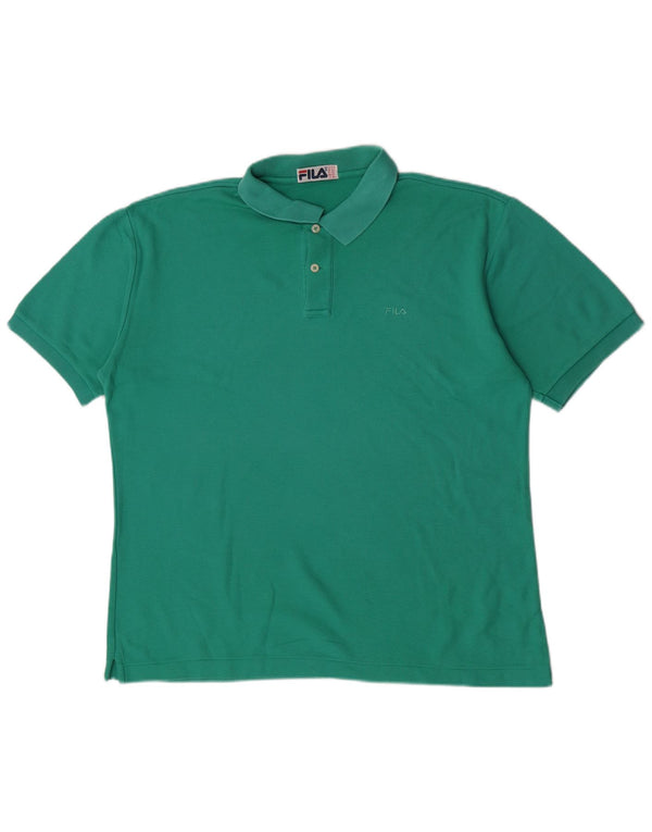 Fila Mens Polo Shirt IT 54 XL Green Cotton