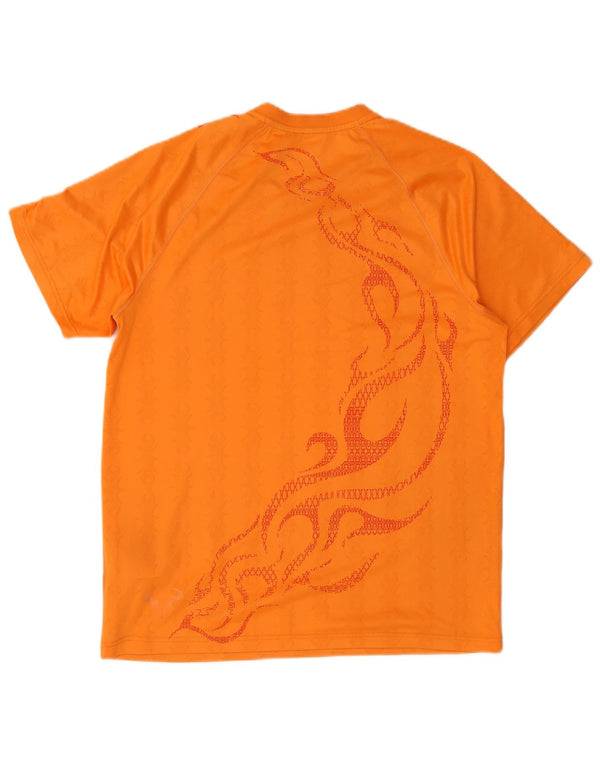 Nike Mens Camiseta Top Médio Laranja Paisley Poliéster