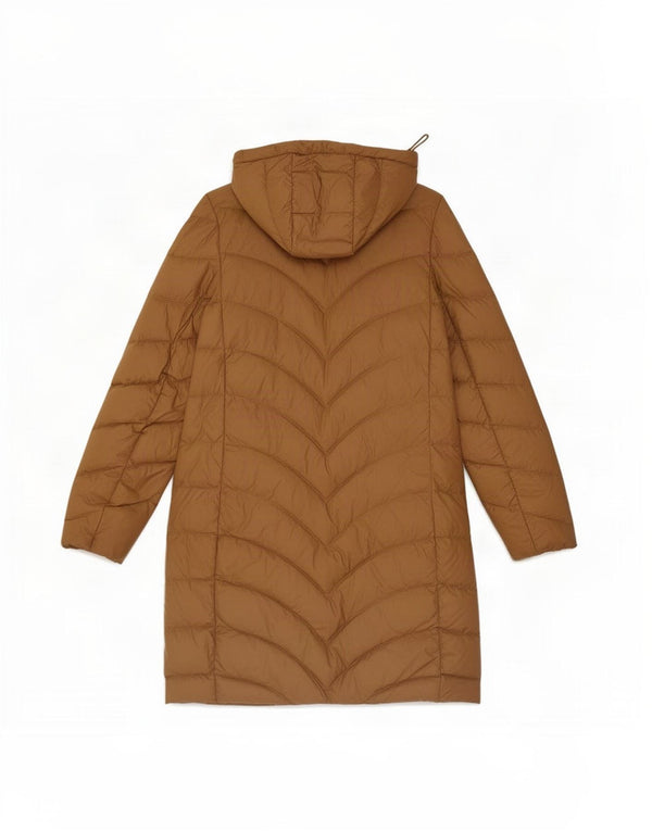 Casaco acolchoado com capuz feminino Marks & Spencer Reino Unido 8 pequeno marrom