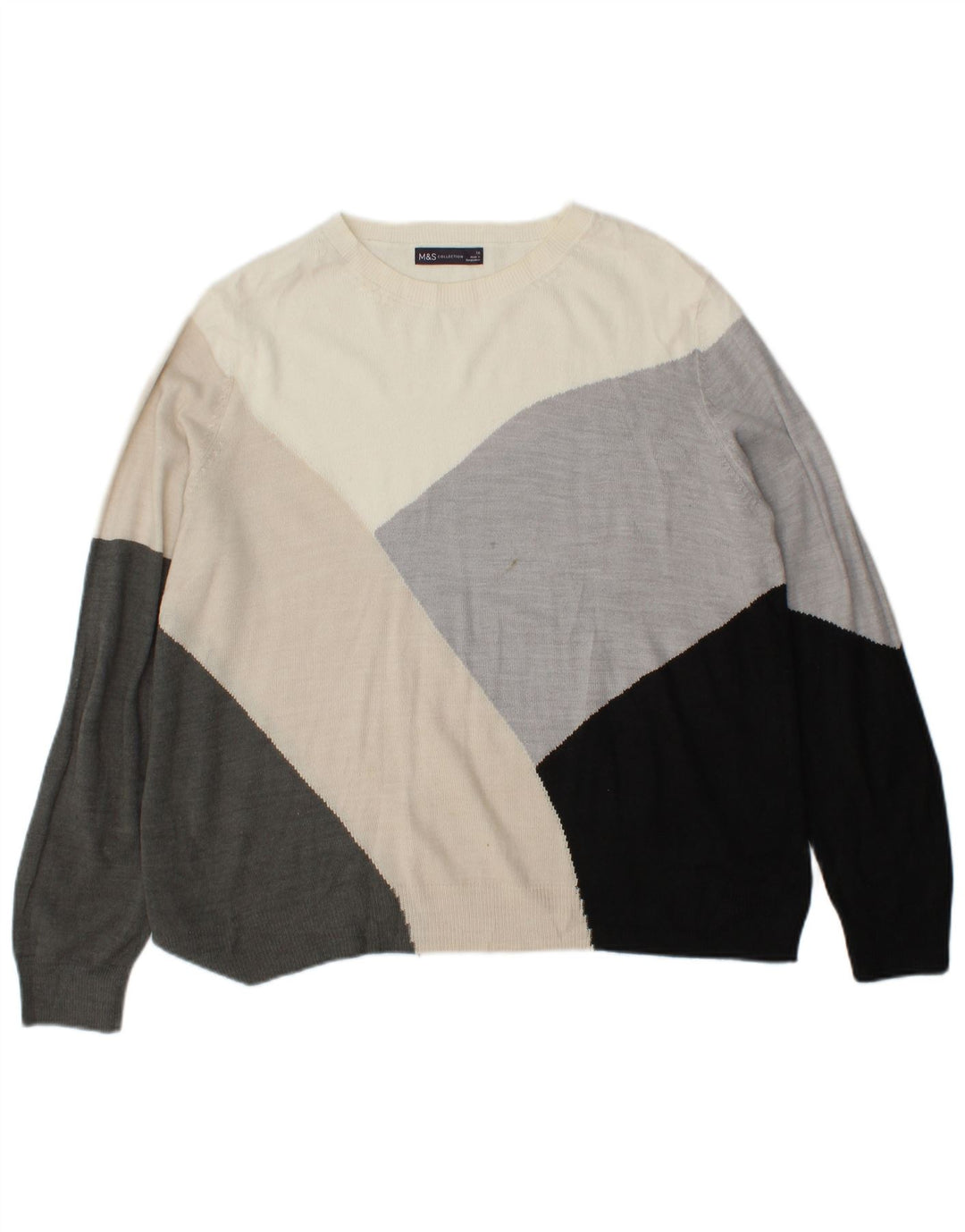 Suéter feminino Marks & Spencer com gola canoa Reino Unido 16 grande cinza