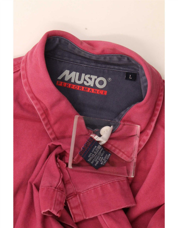 Pulôver masculino Musto Camisa grande de algodão listrado vermelho