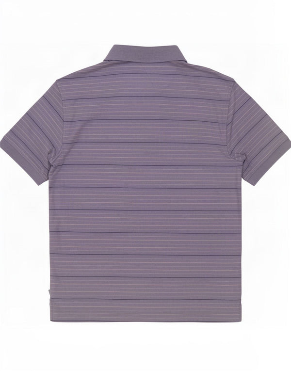 Camisa polo masculina Izod grande algodão listrado roxo