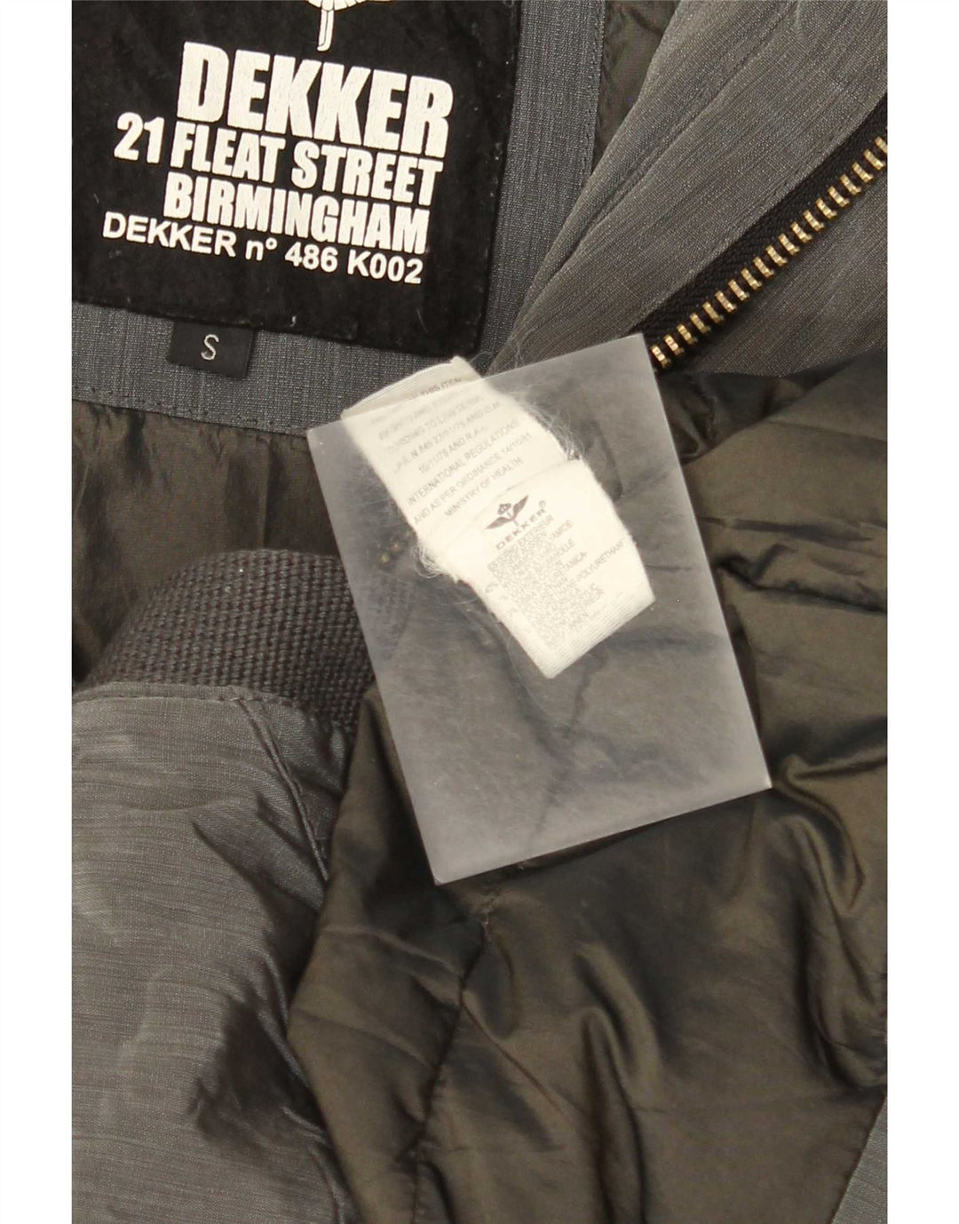 Jaqueta Parka masculina militar com capuz Dekker UK 36 poliamida cinza pequena