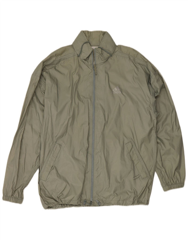 Jaqueta de chuva masculina Adidas com capuz UK 42/44 grande poliamida verde