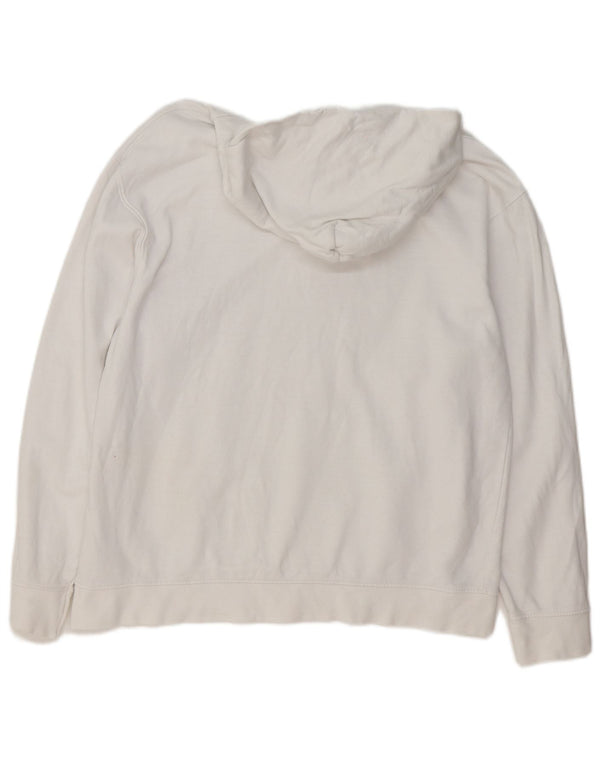 Suéter feminino com capuz gráfico Topshop Reino Unido 14 algodão branco médio
