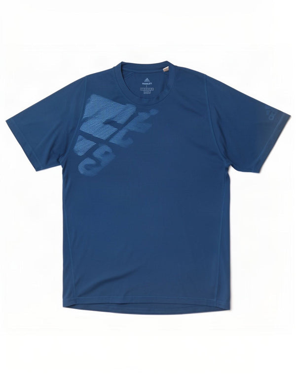 Camiseta Adidas Masculina Climalite Graphic Top Grande Azul