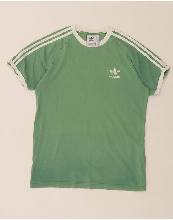 ADIDAS Mens Camiseta Top Médio Algodão Verde